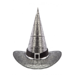 Stříbrný čarodějnický klobouk metalic